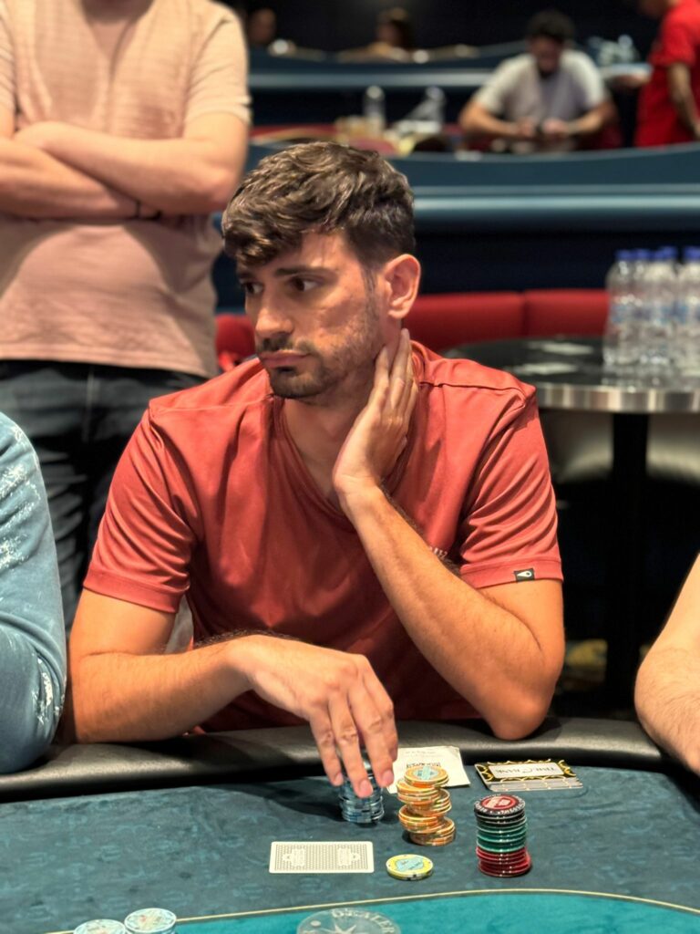 Theodoros Ampelikiotis at the €250 PKO final table during the 2025 Greek Poker Odyssea. Photo: Jason Glatzer