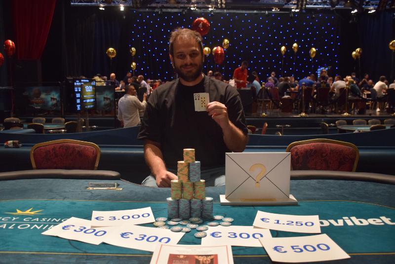 Andreas Paliogiannis, winner of the €450 Monsterstack Mystery Bounty. photo: Pokerland