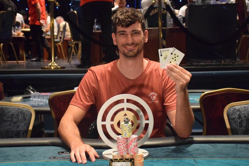 Theodoros Ampelikiotis, winner of the €250 PKO during the 2025 Greece Poker Odyssea. Photo: Pokerland