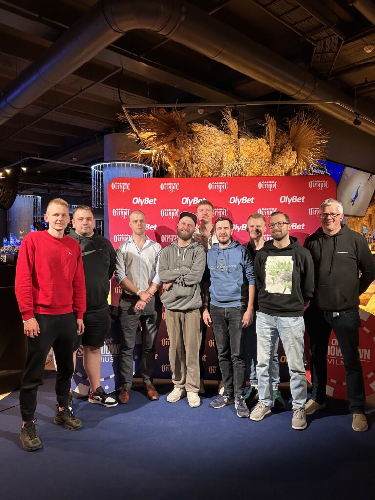 The final table of the €555 NLH Championship during the 2025 OlyBet Showdown Vilnius.