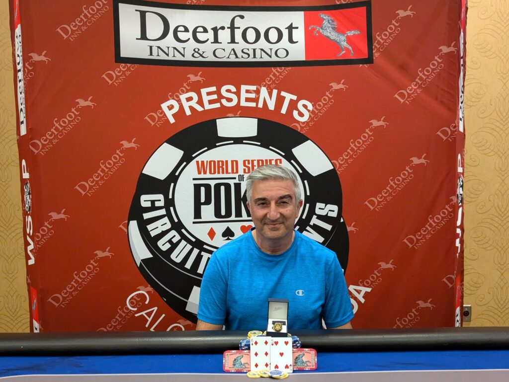Homan Mohammadi after winning the High Roller