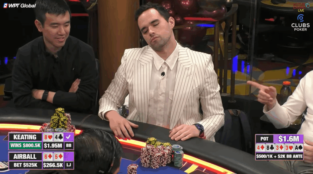 Keating bluff catches Airball for $1.6M pot