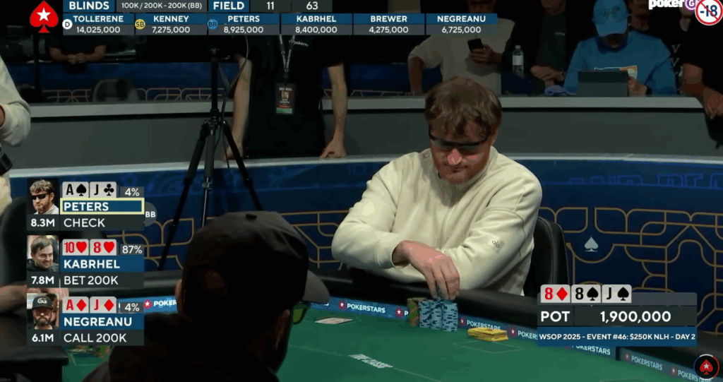 Peters going for check-raise