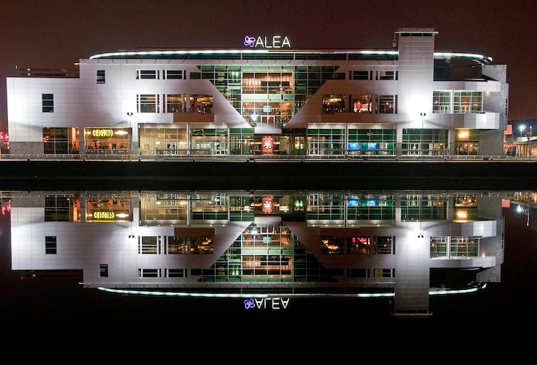 The Alea Casino in Glasgow, beatufilly reflected in the River Clyde. Photo: Conferences UK