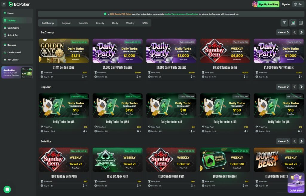BCPoker Tournament Offer