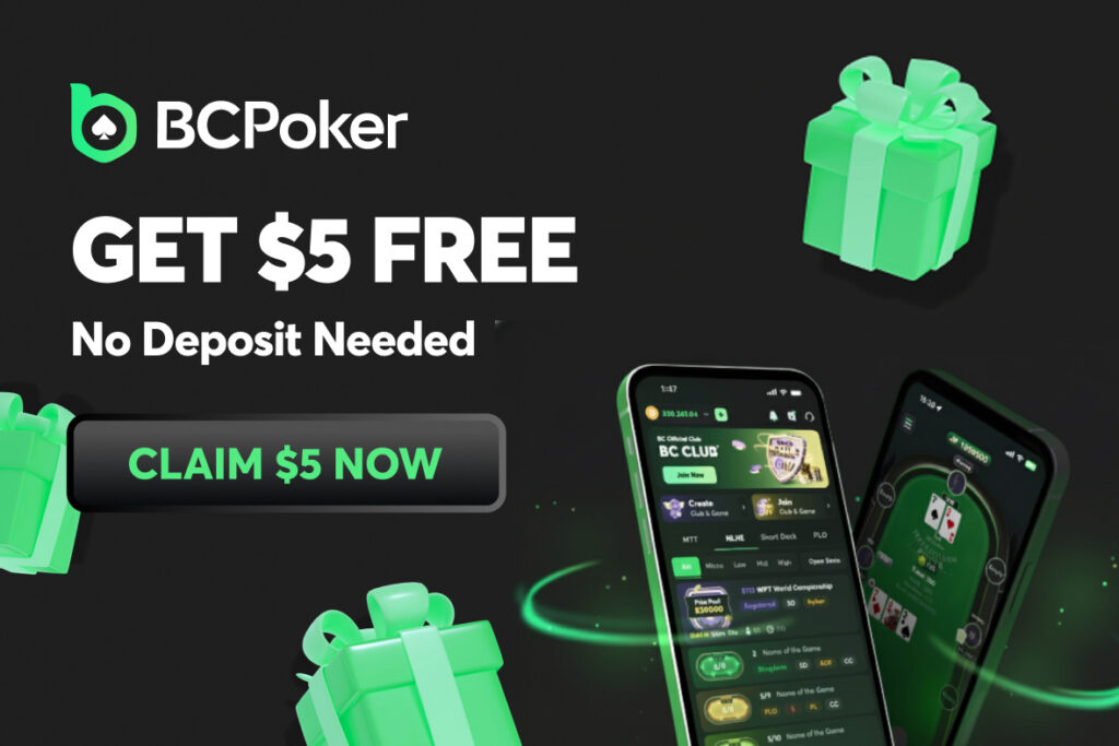 BCPoker Get $5 Free