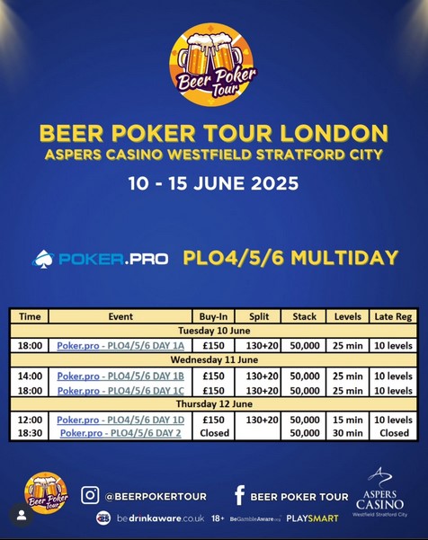 2025 Beer Poker Tour London poker.pro PLO 4/5/6 Event