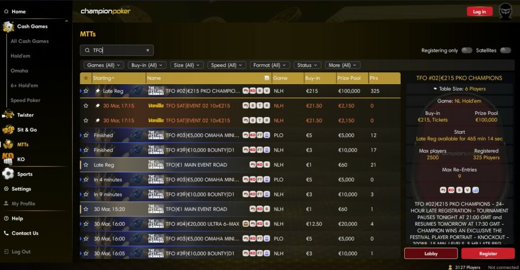 2026 The Festival Online iPoker Champion Poker