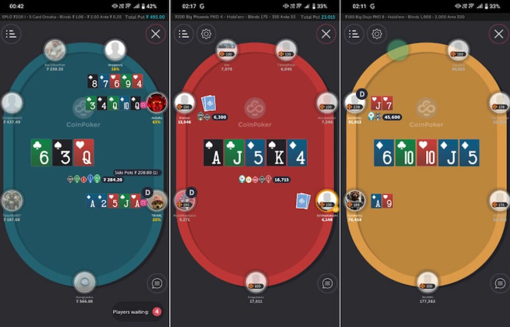 CoinPoker Mobile Tables