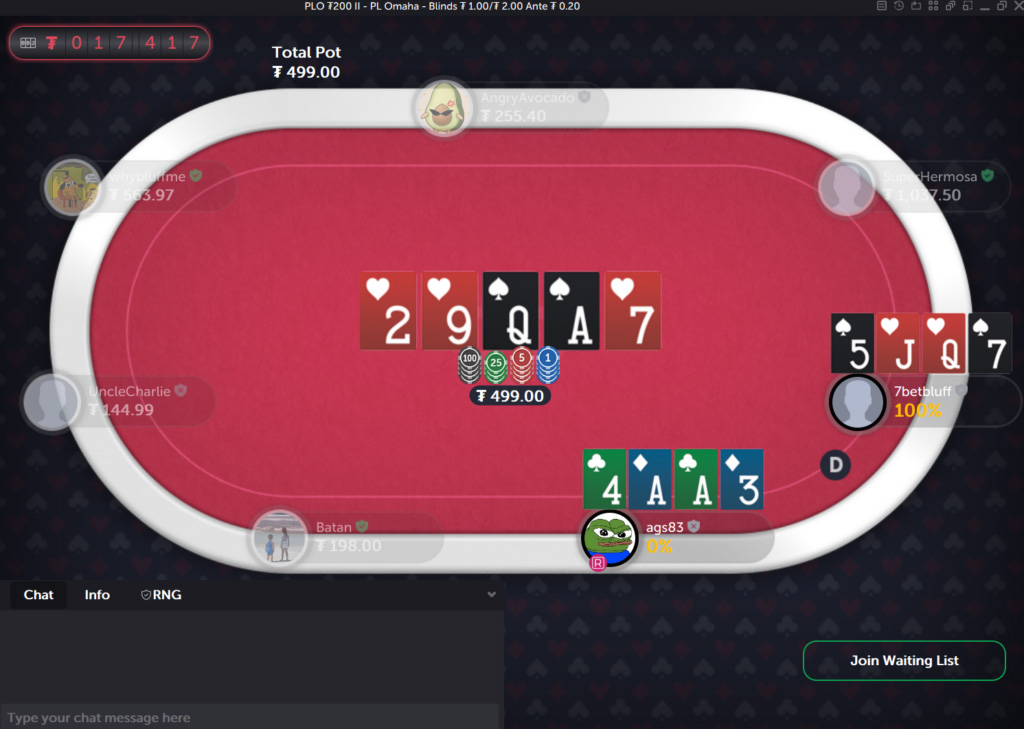 CoinPoker PLO Table