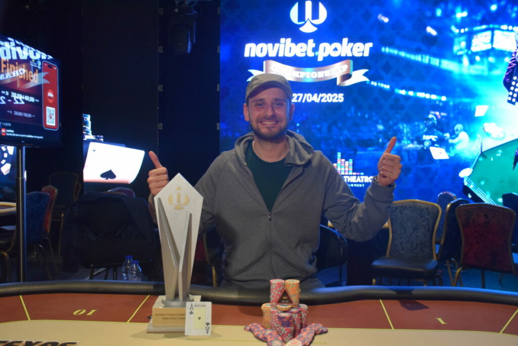 Ivan Popov won the 2025 Novibet Poker Championship. Photo: Pokerland