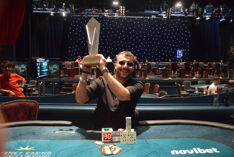 Anastasios Vardalis, winner of the €600 Main Event during the 2025 Greek Poker Odyssea. Photo: Pokerland
