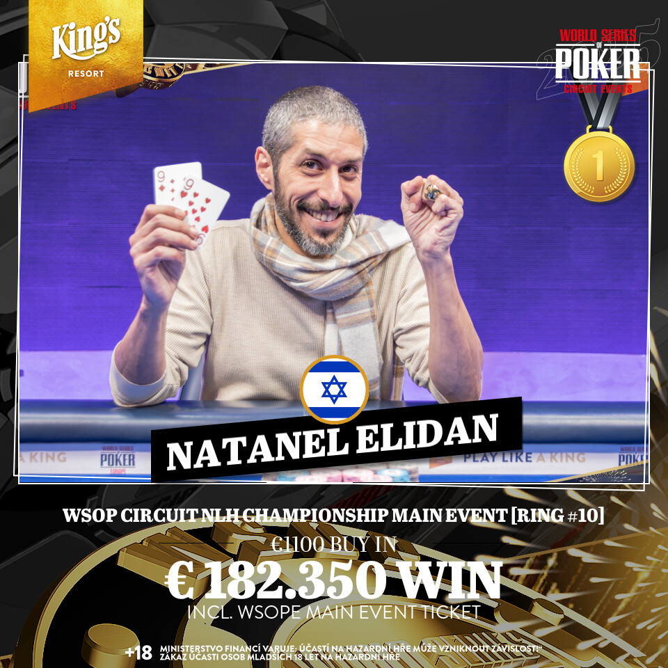 Natan Elidan 2025 WSOP Circuit Rozvadov Ring Winner