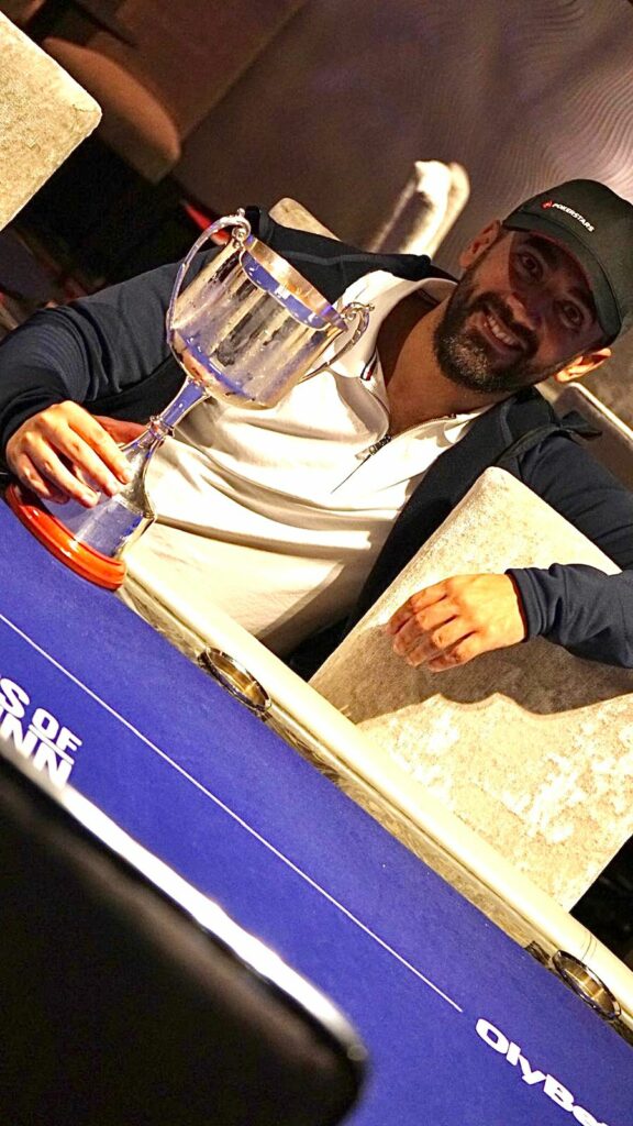 Winner of the €1,100 Main Event during the No Filter Poker Series, Rohan Oberoi. Photo: Teresa Nousiainen