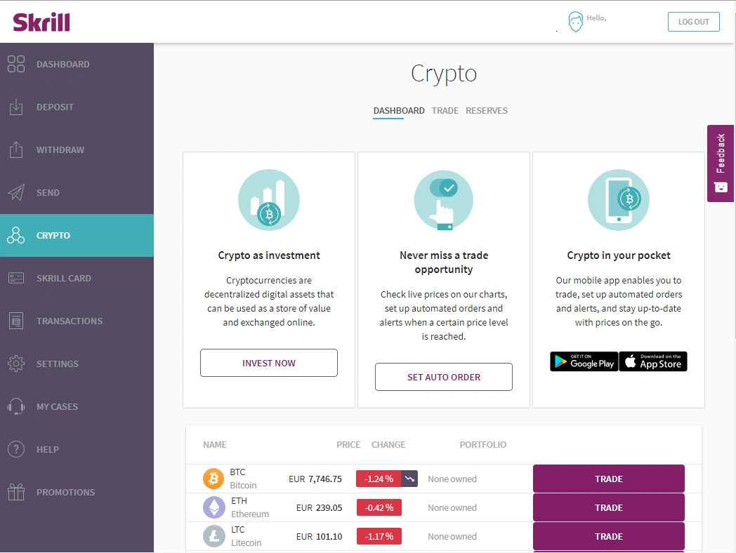 Enter Cryptoworld Risk-Free with Skrill