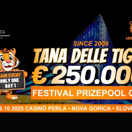 Tana delle Tigri Returns to Perla Poker Room with a €250,000 GTD