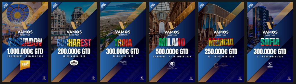 Vamos Poker Tour 2026 Locations