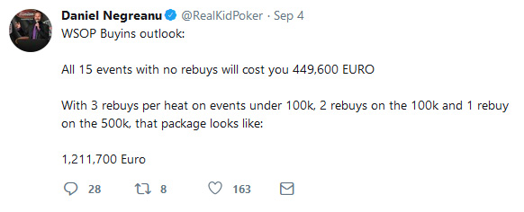 WSOP Europe around the corner, Daniel Negranu selling packages again